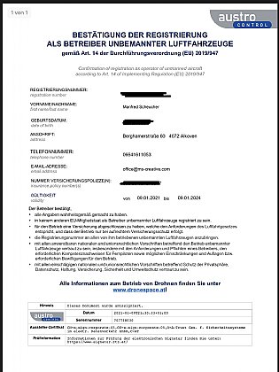 Drohnenregistrierung